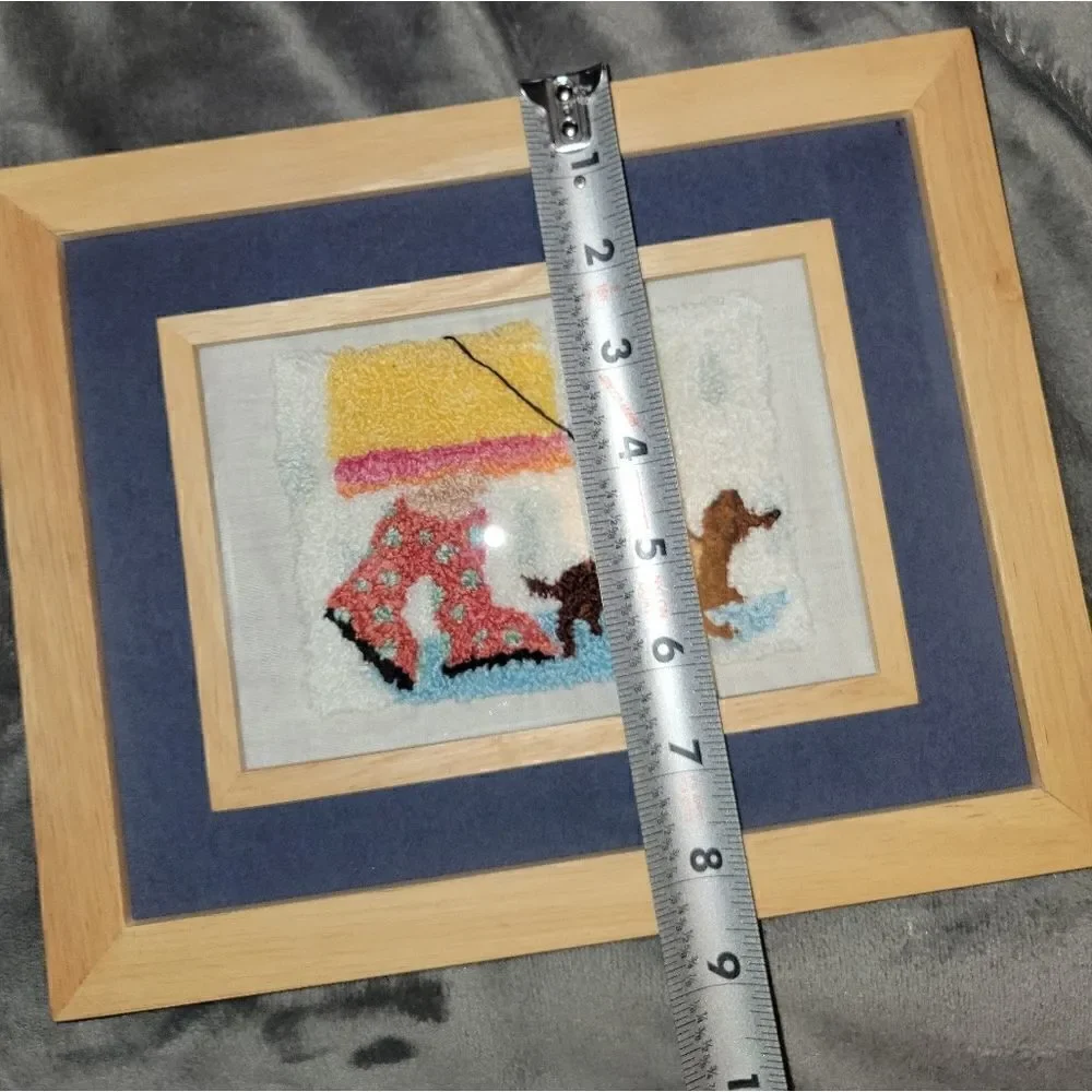 Handmade Needle Punch Art Dog Walk #CH8